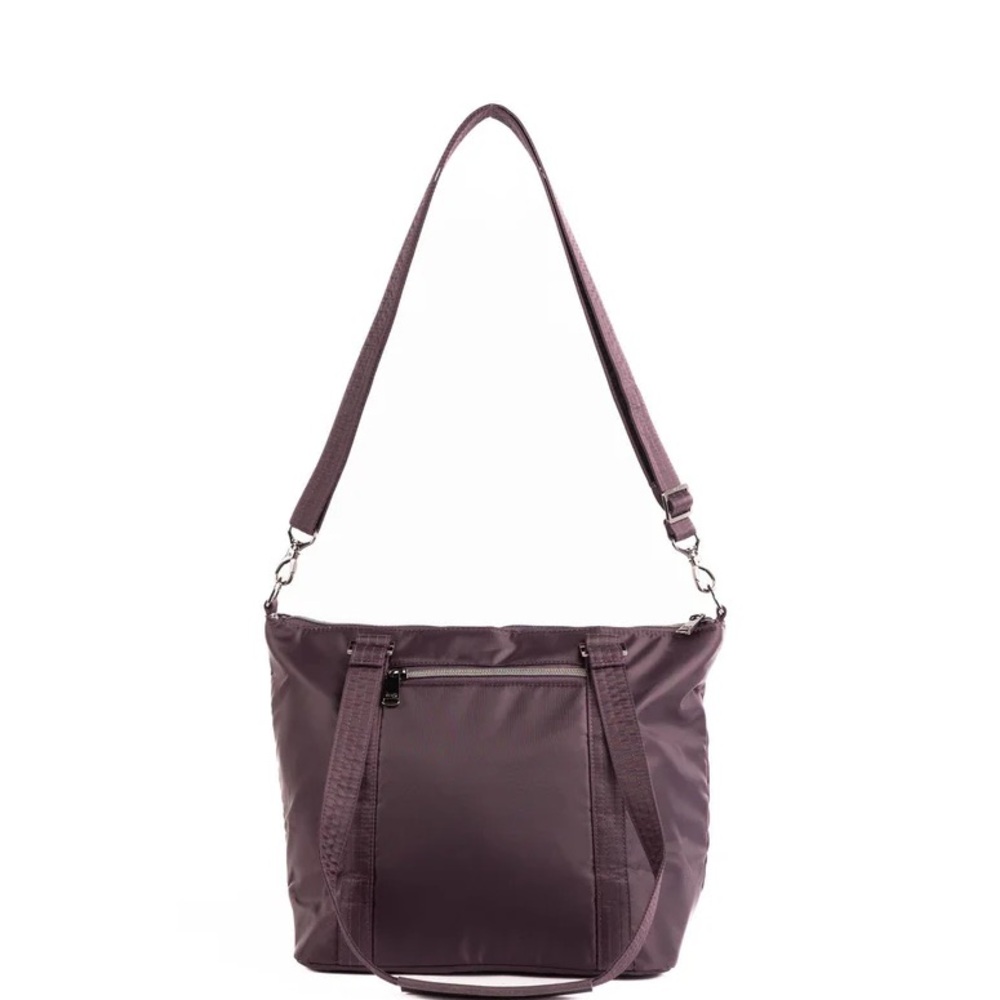 Lug 2 piece CATAMARAN Quilted Shoulder Bag with Removable Pouch HTF Plum - Picture 7 of 13